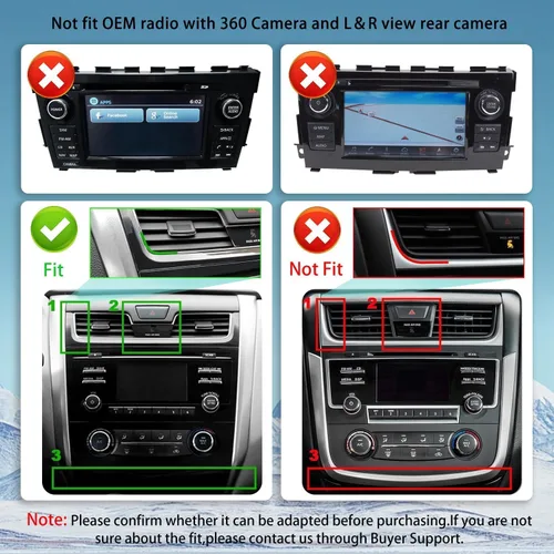 Vista 2 de 1+32G 10.1 pulgadas Android 14 estéreo para coche Nissan Altima 2013-2015 pantalla táctil IPS Radio de coche con Carplay y Android Auto Soporte