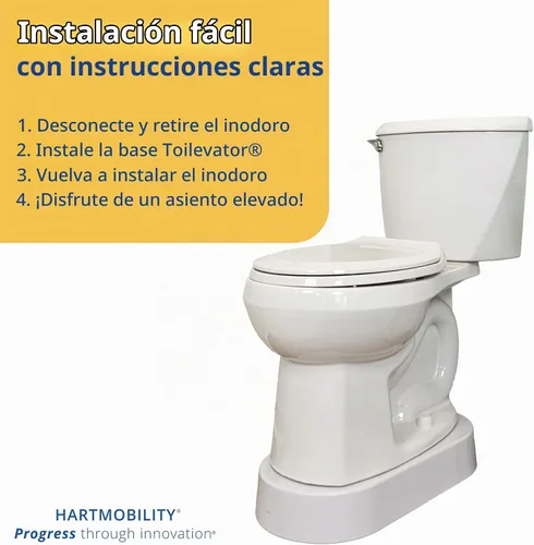 Vista 2 de Base elevadora de inodoro de 500 libras de capacidad, 3.5 pulgadas de alto, placa base de inodoro, asiento de inodoro elevado, elevadores de asiento