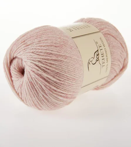 Vista 2 de Hilo de Lana Merino 100% para tejer, 3 capas, hilo de ganchillo lujoso, cálido, suave, ligero (rosa claro, 3 ovillos)