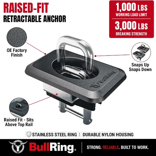 Vista 3 de BULL RING 4001-XT, 1 par de piezas de función de chasis inoxidables silenciosos, directas de fábrica Compatible con Ford F-150, F-250/F-350 Super