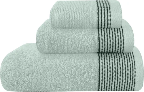 Vista 55 de Belizzi Home Juego de 3 toallas de algodón ultra suave, contiene una toalla de baño de 28 x 55 pulgadas, una toalla de mano de 16 x 24 pulgadas y un