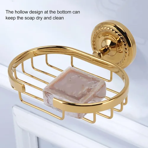 Vista 2 de Garosa Jabonera de baño para ducha, barra de metal, soporte para jabón, soporte para esponja, cesta antigua para baño, cocina, instalación