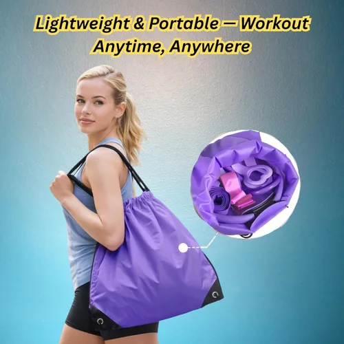 Vista 9 de Kit esencial de pilates para mujer, juego completo de entrenamiento en casa para tonificar, fuerza y flexibilidad, bandas de resistencia, anillo