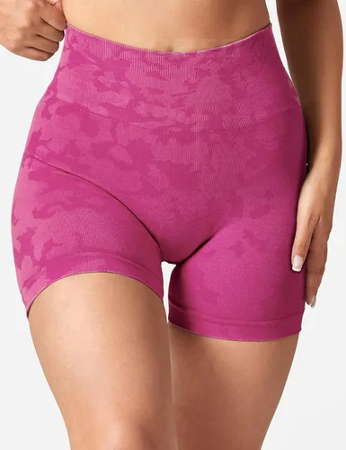 Vista 2 de YEOREO Kali - Pantalones cortos de entrenamiento para mujer, de 3.6 pulgadas, sin costuras, de cintura alta, pantalones cortos de gimnasio