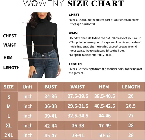 Vista 6 de WOWENY Camisetas térmicas de cuello alto para mujer, ligeras, de manga larga, ropa interior suave, ajustada, suéter básico