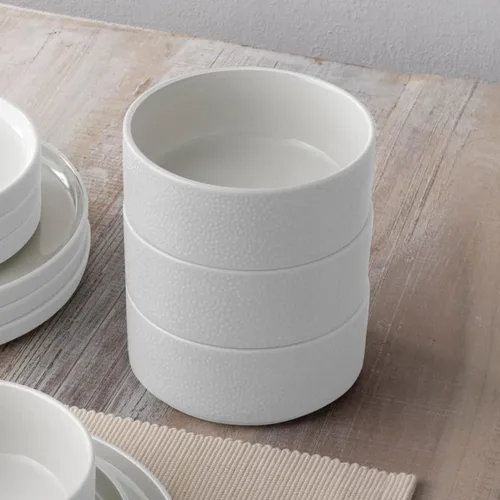Vista 9 de Noritake ColorTex Stone White - Juego de vajilla de 12 piezas, servicio para 4 personas