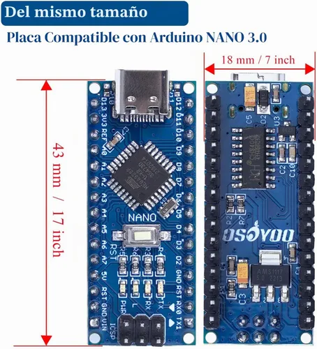 Vista 4 de 1x Nano Módulo CH340 5V/16M USB-C Micro-controlador Junta para Arduino Nano V3.0