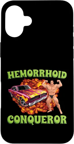 Vista 22 de iPhone 16 Hemorrhoid Conqueror Funny Meme Extraño Ofensivo Cringe Broma Caso