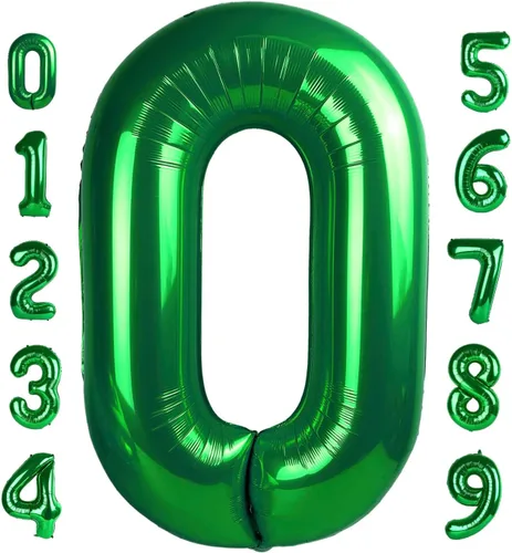 Vista 206 de Globos con números de 40 pulgadas, color negro, para decoraciones de cumpleaños de 10 a 100 años Jumbo 40In & Vibrant Color, With Hanging Holes
