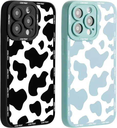 Vista 14 de Paquete de 2 bonitas fundas de teléfono para Apple iPhone 7/8 de 4.7 pulgadas, funda de silicona delgada y suave con estampado de vaca para mujer, a