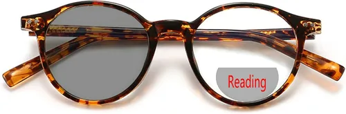 Vista 10 de helena TR90Transition fotocromáticos bifocales gafas de lectura para mujeres hombres lupa redonda presbicia lector conducción