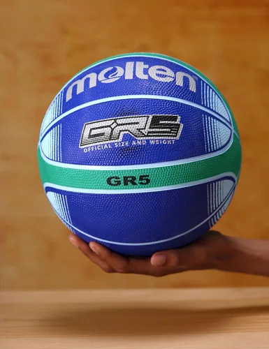 Vista 2 de Molten Balón de baloncesto de goma premium, azul/verde, tamaño junior 5