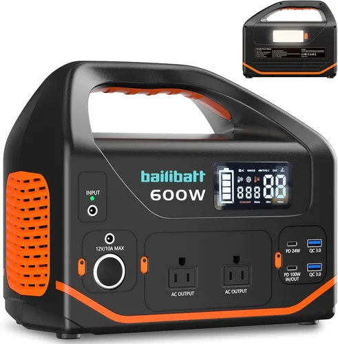 Vista 8 de Estación de energía portátil BailiBatt 300W, 266Wh generador solar Blanco
