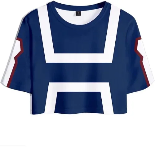 Vista 2 de ANHUL MHA - Traje de 2 piezas con parte superior corta para Halloween y cosplay