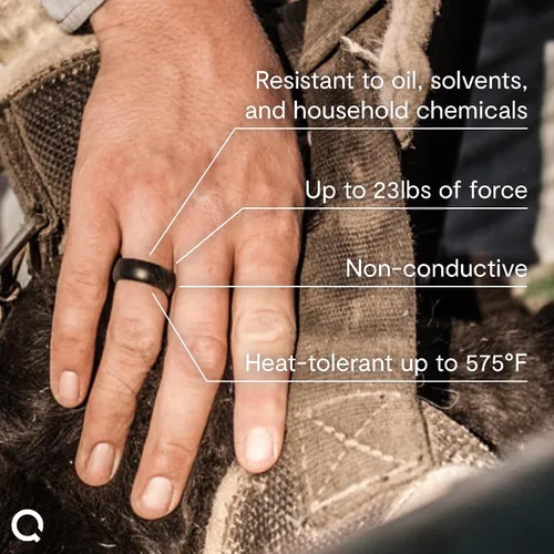 Vista 42 de QALO - Colección de anillos de silicona clásicos para hombre