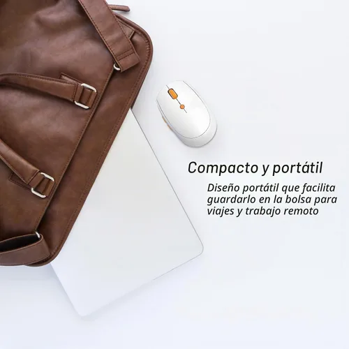 Vista 9 de Ratón inalámbrico silencioso para trabajo y estudio, Bluetooth de modo dual + receptor USB de 2.4G, recargable, cómodo para largas horas, compatible