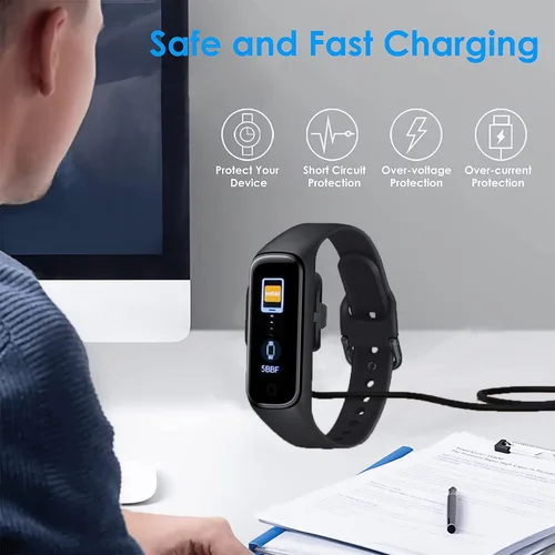 Vista 6 de Cargador compatible con Samsung Galaxy Fit 2, cable de carga USB de repuesto, adaptador de accesorios para Samsung Galaxy Fit 2