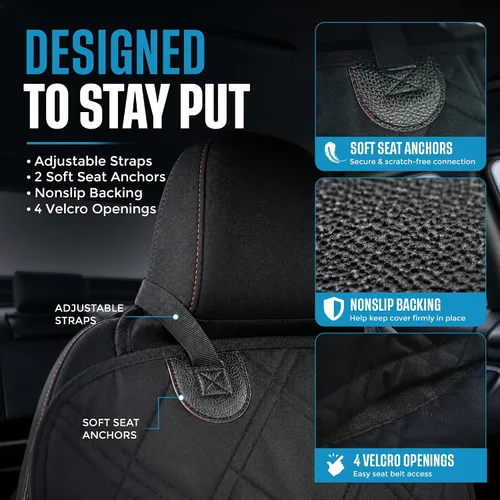 Vista 4 de Bulldogology - Funda de asiento de automóvil para perro, 64 x 60 pulgadas, impermeable, resistente, hamaca para perro, protector de asiento trasero