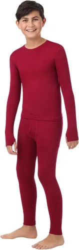 Vista 11 de Cuddl Duds Conjunto térmico con forro polar pesado para clima frío para niños, camisa de manga larga y leggings, pantalones largos para niños Negro