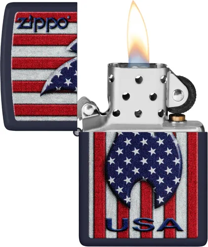 Vista 79 de Zippo encendedores con la bandera de EE. UU.