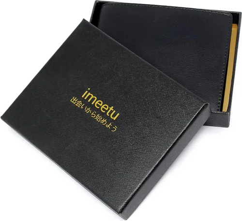 Vista 9 de OFAMOUS Cartera de cuero para hombre con bolsillo para monedas ventana de identificación abatible bloqueo RFID billetera delgada con bolsillo
