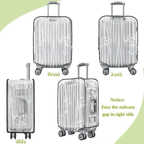 Vista 3 de Reginary 8 piezas transparente cubierta de equipaje PVC impermeable maleta cubierta protectora para equipaje Spinner ruedas maleta, Transparente
