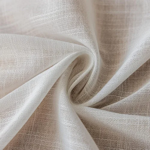 Vista 5 de 2 paneles de cortinas traslúcidas blancas de 54 pulgadas de largo, paneles transparentes de lino con textura para ventana, cortinas plisadas