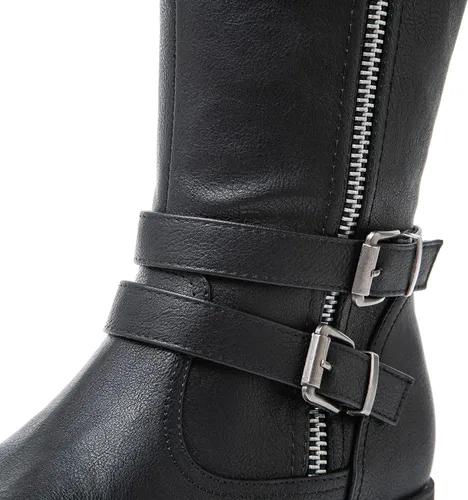 Vista 3 de GLOBALWIN Botas altas hasta la rodilla para mujer, botas de equitación cómodas para mujer, tacón bajo