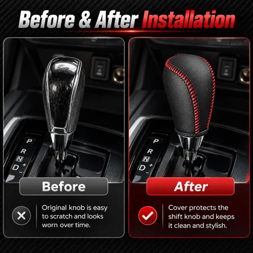 Vista 2 de Accesorios interiores personalizados para Nissan Rogue Rogue Sport, Altima Frontier, Murano Pathfinder Sentra, cubierta de piel con perilla