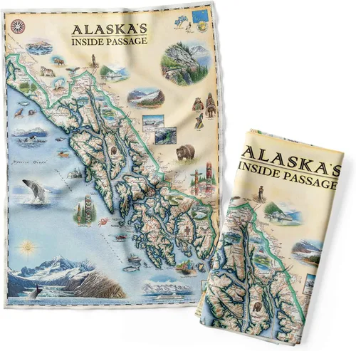 Vista 22 de Xplorer Maps 1000 Islands Map - Toalla decorativa de harina para cocina, 100% algodón, 18 x 24 pulgadas
