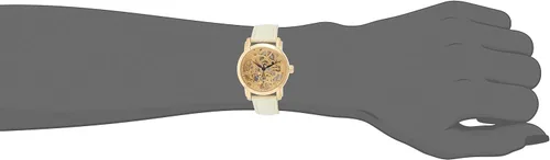 Vista 5 de Akribos XXIV Reloj automático de esqueleto para mujer - Reloj de pulsera de acero inoxidable y correa de cuero - AK431