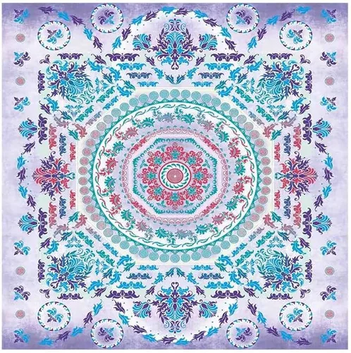 Vista 16 de Mantel cuadrado bohemio, patrón geométrico floral ornamental, ideal para restaurantes, cocinas, bodas, fiestas, etc. Lavable a máquina, 36 x 36 Azul