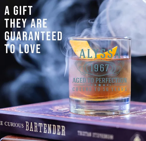 Vista 2 de Vaso de whisky impreso personalizado de 11 onzas, regalos personalizados para hombres, él, día del padre, taza de cóctel con nombre personalizado