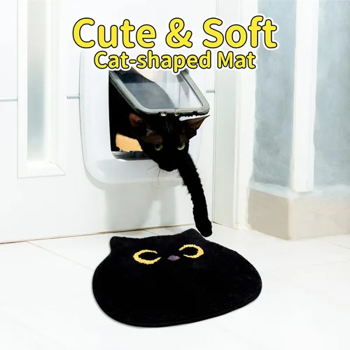 Vista 3 de Alfombra de baño – Alfombra de baño, alfombra de gato negro, tapete de baño de gato, tapete de baño antideslizante para baño, cocina, dormitorio