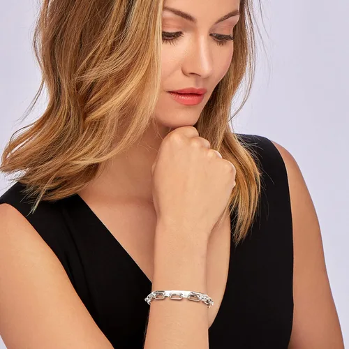 Vista 2 de Ross-Simons Sterling Silver Jewelry Set Herringbone and Paper Clip Link Bracelets