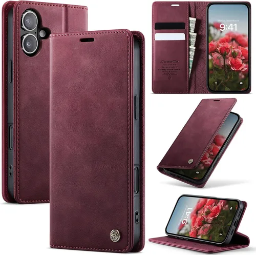 Vista 48 de Funda tipo cartera para Samsung Galaxy Z Fold 7 de piel con tarjetero y función atril, cierre magnético, bloqueo RFID, TPU a prueba de golpes, Negro