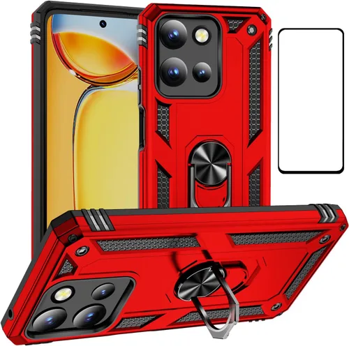 Vista 57 de Funda para Xiaomi POCO X3 NFC /X3 Pro con protector de pantalla, armadura de protección militar híbrida resistente a prueba de golpes, funda Negro