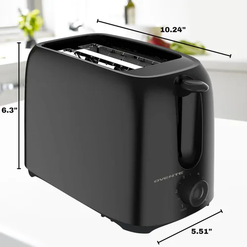 Vista 6 de OVENTE Electric Toaster Machine with 6-Shade Browning Selector Setting, Compact Design and Removable Crumb Tray, 700W Power Perfect for Toasting