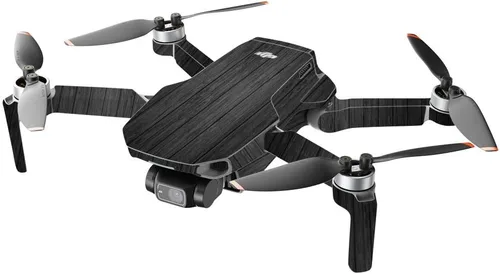 Vista 2 de MightySkins - Compatible con DJI Mini 2 Dron portátil – Madera negra Funda protectora de vinilo duradera y única Fácil de aplicar, quitar