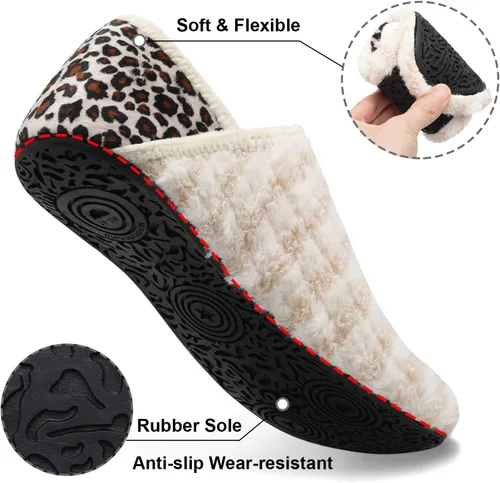 Vista 4 de Fires Pantuflas para hombre y mujer con suela de goma, suaves y ligeras, para usar en casa, antideslizantes, para interiores y exteriores