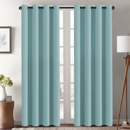 Vista 62 de Cortina opaca para puerta de armario, división de habitación, cortina de tratamiento de ventana para dormitorio, cortina de privacidad con Verde