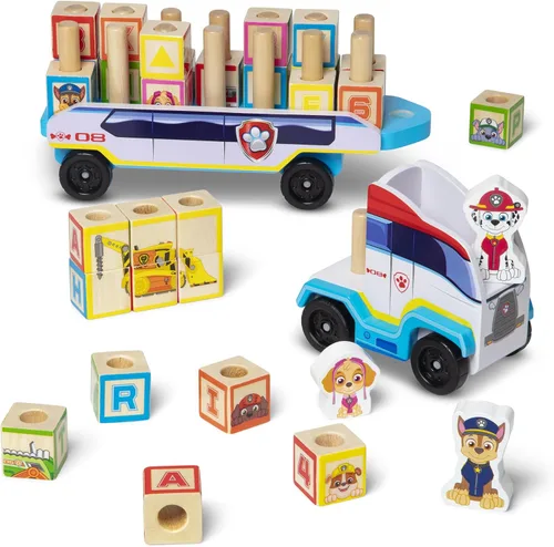 Vista 7 de Melissa & Doug Camión de Bloques de Madera ABC de la Patrulla Canina (33 piezas)