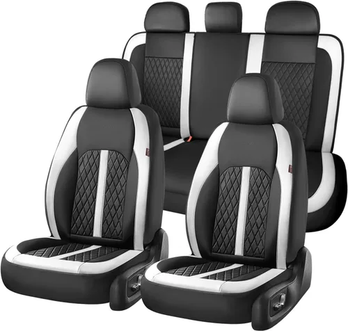 Vista 12 de Coverado Fundas universales de cuero para asientos delanteros, paquete de 2 fundas de asiento para SUV, camioneta, sedán, interior de vehículos