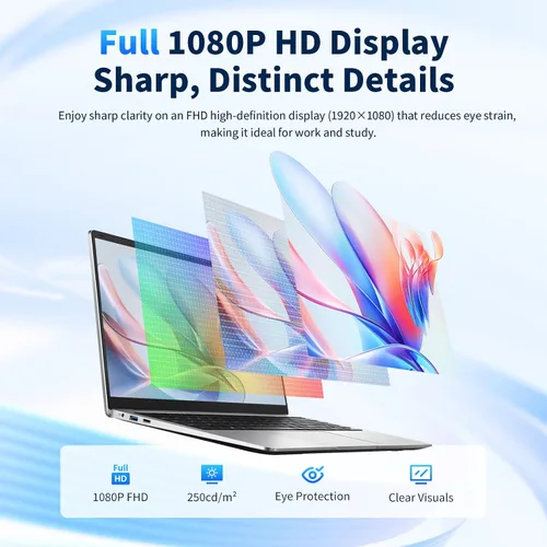 Vista 4 de EKY Portátil de 15,6 pulgadas, 8 GB de RAM, 256 GB SSD, 1080P FHD, Celeron
