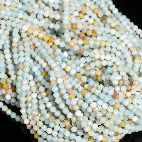 Vista 26 de 180 piezas 2mm Cuentas de piedras preciosas de turquesa africana natural facetada redonda suelta para hacer joyas