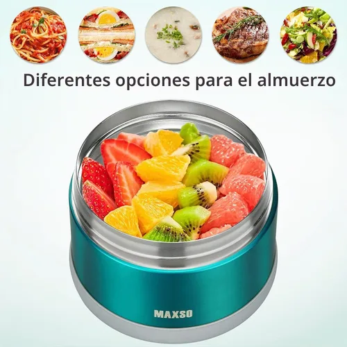 Vista 4 de MAXSO Tarro de Comida para Comida Caliente - Termo de Sopa de 24 OZ para Adultos Contenedores de Almuerzo con Aislamiento al Vacío con Cuchara