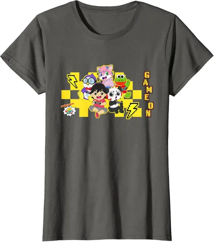 Vista 6 de Ryan's World Game On Characters Camiseta, Negro, S
