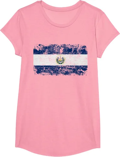 Vista 58 de EL SALVADOR Bandera Vintage Hombres Mujeres Niños Camiseta EL SALVADOR