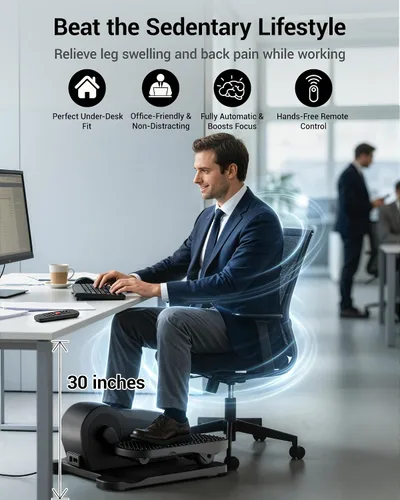 Vista 7 de Máquina elíptica para debajo del escritorio, ejercitador eléctrico de pedal sentado, ejercitador de piernas silencioso mientras está sentado