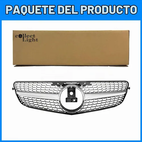 Vista 7 de Parrilla delantera para Mercedes Benz W204 C200 C300 C350 estilo diamante rejilla 2008 2009 2010 2011 2012 2012 2013 2014